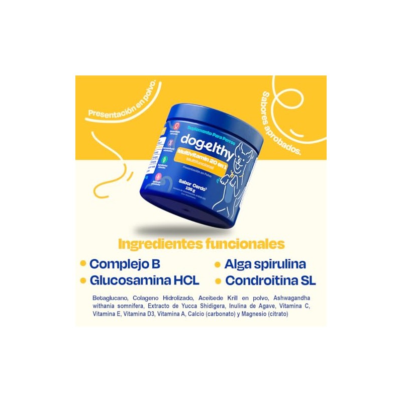 Dogelthy Multivitamínico 20 en 1 para Perros