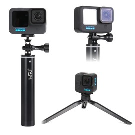 HSU Tripod Mount Adapter for GoPro, Folding Finger with 1/4 Connector Port for Hero 12/11/10/9/8 and GoPro Max