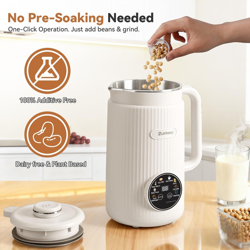 10-in-1 Nut Milk Maker Machine, 40oz Nut Milk Maker, Stainless