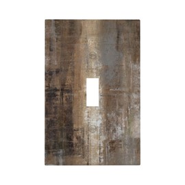 Vintage Copper Rust Rusty Modern Tan Brown Grey Gray Abstract Art Painting 1 Gang Single Toggle Electrical Outlet Light Switch Wall Plate Receptacle Face Plate Cover Decorative One Device Switchplate