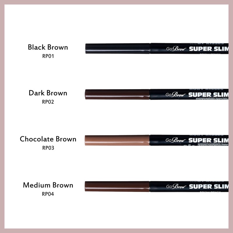 Ruby Kisses Go Brow Super Slim Brow Pencil 2 PACK