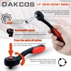 DAKCOS 1/4'' Drive Socket Set with 72 Teeth Ratchet Wrench