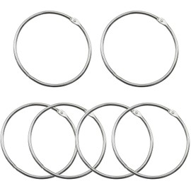 6pcs Argolla Abatible Articulada Multiuso de Metal 90mm,Anillos De Carpeta De Hojas Sueltas,Diámetro Grande,Anillas de Libro Para Oficina Llaveros Álbum de Recortes Carpeta Cuaderno Cortinas (90mm)