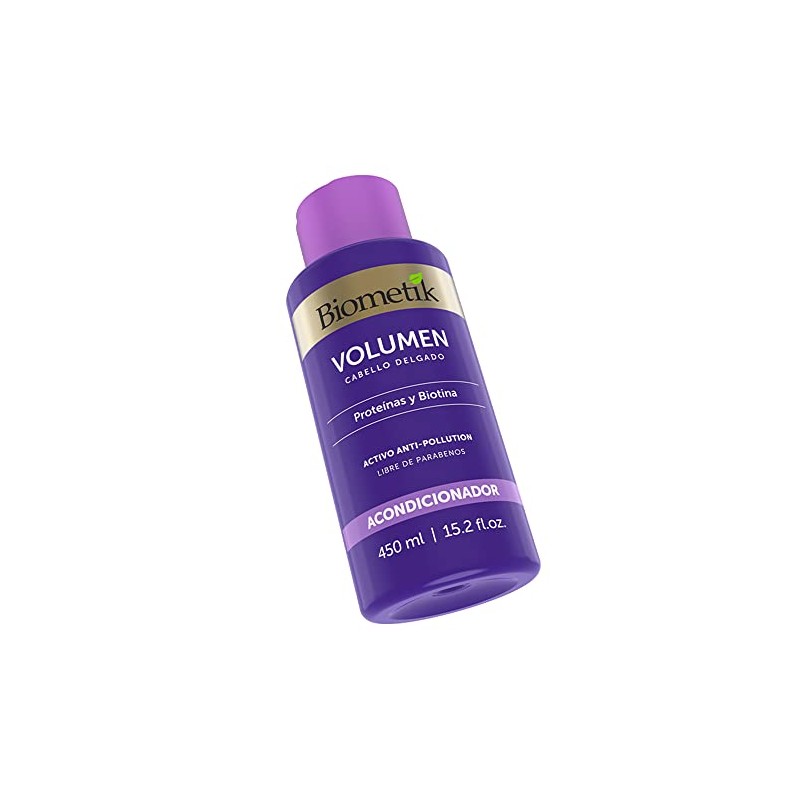 Biometik Volumen, Acondicionador para Cabello Delgado, Mayor Volumen, Mejora el