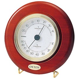 Empex TM-6168 Meteorological Thermometer/Hygrometer, Oxton Capri Thermo-Hygrometer, Stand-alone Use, Made in Japan, Brown, 6.3 x 6.3 x 1.2 inches (16 x 16 x 3.1 cm)