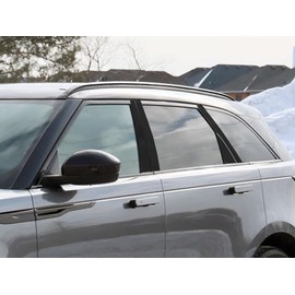 Rvinyl Pillar Post Pre Cut Window Trim Kits in Carbon Fiber 3D Black Compatible with Land Rover Range Rover Velar 2018-2023 - Adhesive Backs