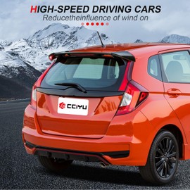cciyu Roof Spoiler Fits for 2014-2019 for Honda Fit Rear Roof Window Spoiler Wing with 3rd Brake Light(ABS Matte Black)