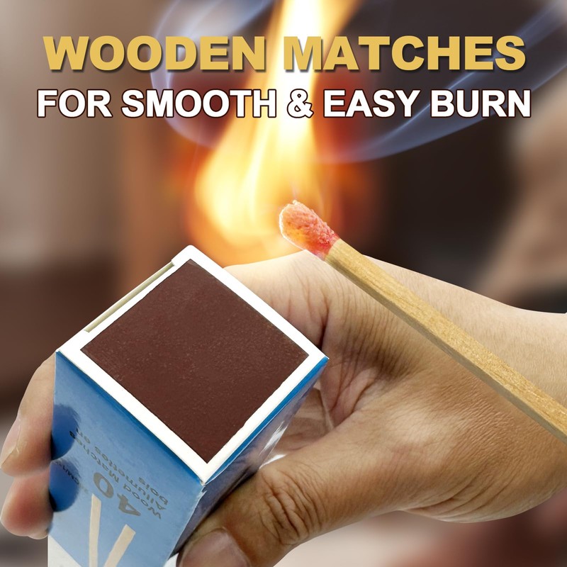 Extra Long Safety Matches - 11 Inches, Ideal for Fireplace,