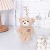 DPWOUM Brown Bear Pink Heart Keychain, Keychain Soft Cotton Key