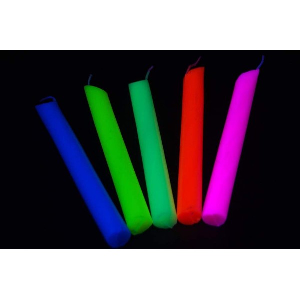 DirectGlow 5 Pack Blacklight Reactive Drip Candle Set Glow Party