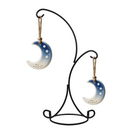 YY YEARCHY Ornament Display Stand Metal Stand Air Plant Stand Decorative Flower Pot Holder Iron for Hanging Glass Globe Ball (Black, 1Pcs 14.2"x 6.5")