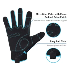 HANDLANDY Work Gloves Mens & Women, Utility Safety Mechanic Working Gloves Touch Screen, Flexible Breathable Yard Work Gloves (L, Black)