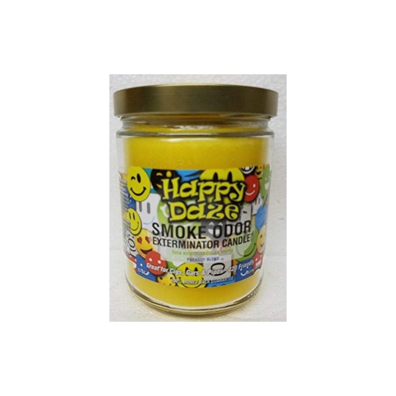 Smoke Odor Exterminator 13oz Jar Candle, Happy Daze Three Pack.