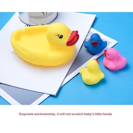 Bath Duck Toys Rubber Ducks Family Squeak and Float Duckies Baby Shower Toy Party Decoration for Toddlers Boys Girls (Colorful Duck Family)