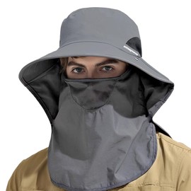 Clape Mesh Sun Hat Gardening Hat with Neck Face Flap Breathable Boonie Cap Windproof Travel Hat Summer Beach Cap Workout Cap