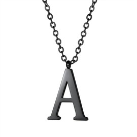 PROSTEEL A Letter Necklace for Women Pendant A Initial Necklace Cool Chains Stainless Steel Black Necklaces Chain