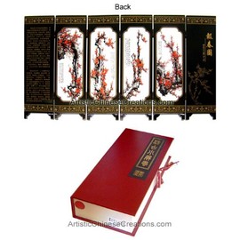 Chinese Home Decor / Chinese Gifts / Chinese Crafts / Chinese Mini Screen: Chinese Folding Mini Screen - Plum Blossom