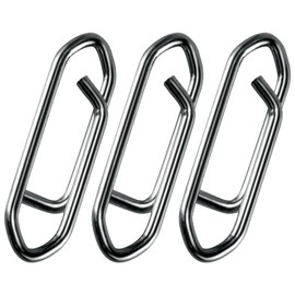 Alwonder 50PCS Fishing Power Speed Clips, High Strength Stainless Steel Speed Clip for Fishing Lure Quick Change, Freshwater Saltwater Crankbait Popper Lures Quick Snap Connector Tackle-125LB