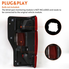 FIONE Tail Light Assembly Compatible with Ford F250 2020 2021 2022 Super Duty Rear Lamp Taillight Blind Spot Can Be Connected Right Passenger Side RH