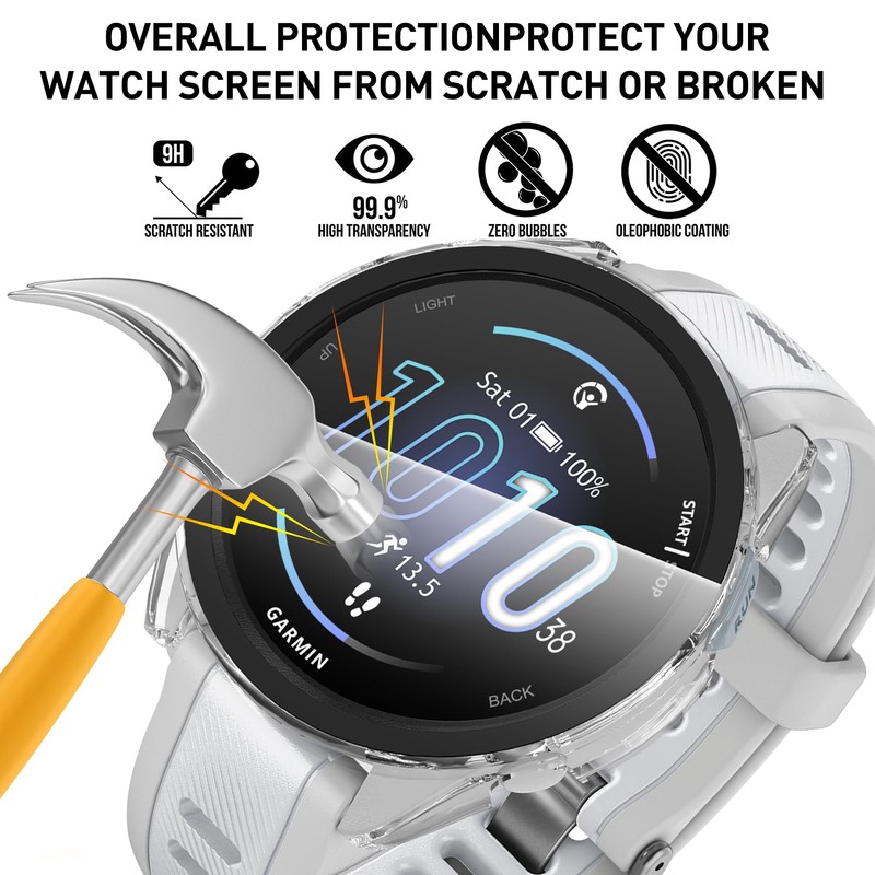 Suoman 3 Pack for Garmin Forerunner 165 Smartwatch Case, 9H