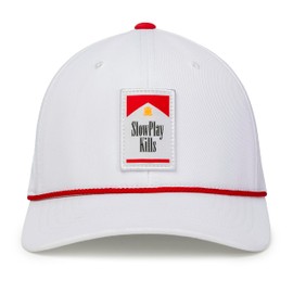 U Suck at Golf Men’s Golf Hat - Premium Snapback Golf Hats with Embroidered Patch, Adjustable Fit with Twill Rope - Lightweight Funny Golf Hat for Every Golfer’s Game (Slow Play Kills Snapback Hat)