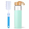Yomious 20 Oz Borosilicate Glass Water Bottles with Silicone Sleeve