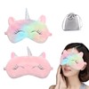 Pack of 2 Cute Sleeping Mask, Unicorn Cartoon Eye Mask for Travel, Nap Lunch, Overnight Break, Party, Soft Plush Blindfold, Eye Covers for Women, Girls, Kids..