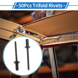 VekAuto 50 Pcs Dome Head Closed Sealing Rivets 4mm Grip Diameter 8mm Grip Length 8mm Flange Diameter Repairing Tool Assortment Kit Stainless Steel Black