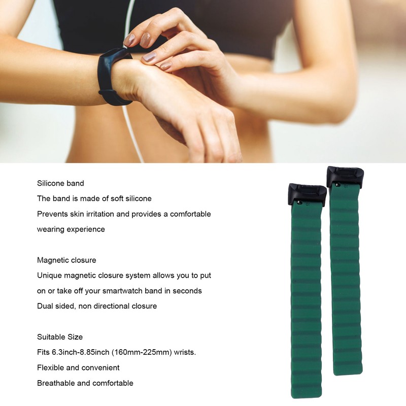 2pcs Watch Bands Professional Silicone Strap Strong Magnetic Snap Replacement