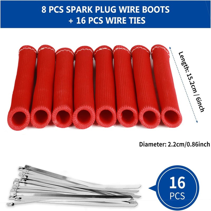 Titanium Spark Plug Wire Sheathing Thermal Protection Insulation Sleeve, 800