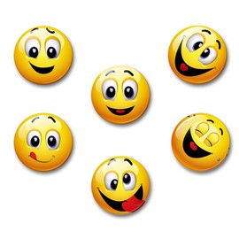 Merchandise for Fans Smiley Good Mood, Laughing, 6 Large Fridge Magnets, 01