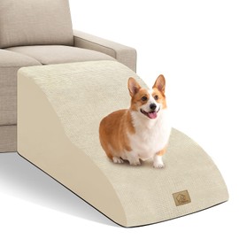 Mestuel Dogs Stairs for High Bed, 23in Foam Dog Stairs Steps for Large Dogs, Large Pet Stairs, 5 Steps Dog Ramp to High Couch Sofa Bed Indoor with Gentle Slope& Nonslip Bottom, Gray