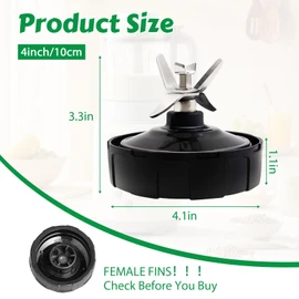 6 Fins Replacement Blade Compatible with Nutri Ninja 900W Auto iQ (BL450C/BL451C/BL480 Series) – 4-Inch Female Extractor Blade