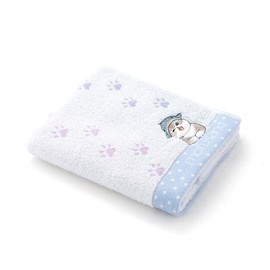Towel Museum mofusand Ashiato Face Towel, Blue, Cat, Cute, 43-0152130, Approx. 13.4 x 31.5 inches (34 x 80 cm)