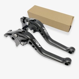 R1 Short Clutch Brake Levers for Yamaha YZFR1 1999-2024 YZF R1 R1M RS 2016 Motorcycle Accessories Adjustable Control Handles (Black_Matte, YZF R1 2002-2003)