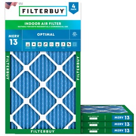 Filterbuy 17.13x26.25x1 Air Filter MERV 13 Optimal Defense (4-Pack), Pleated HVAC AC Furnace Air Filters Replacement for Trane and American Standard (Actual Size: 17.13 x 26.25 x 0.75 Inches)