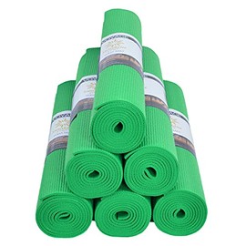 Sunshine Yoga Voyage Yoga Mats - Bulk 6 Pack - (72" x 24" x 5mm) - Easy to Clean - Tear Resistant - Thick (Green)