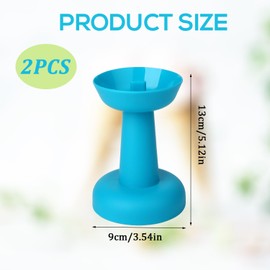 2pcs Drip Free Popsicle Holder, Reusable No Drip Popsicle Holder for Kids No Freeze Ice Popsicle Holders Washable Ice Cream Cone for Girls Boys (Blue, Green)
