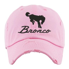 Bronco Dad Hat Vintage Car Lover Embroidered Adjustable Cap (Light Pink)