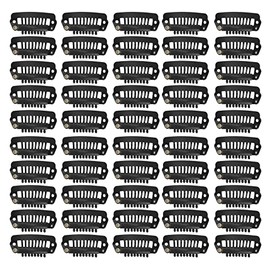 Clips de Peluca con Peine a Presión de 8 Dientes, Juego de Clips de Extensión de Cabello de 50 Piezas, Accesorios de Clips de Bricolaje de Acero