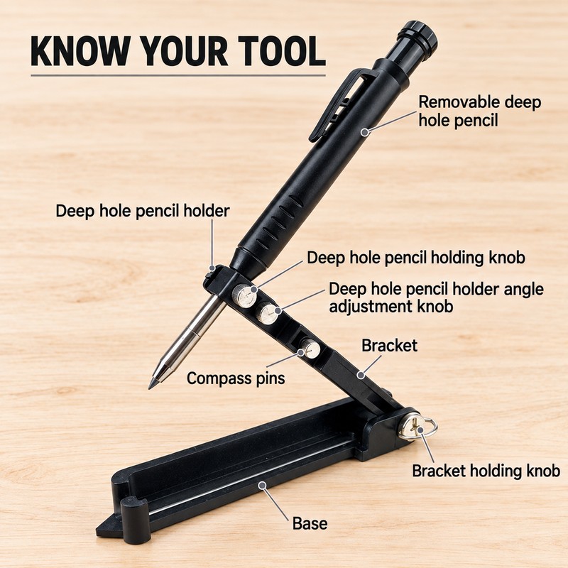 Multi-Function Scribing Ruler for Woodworking – Adjustable Contour Measuring and