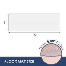 SALLOUS Hallway Runner Rug, 2x6ft Kitchen Mat, Runner Rug for Entryway Bedroom Living Room, Non-Slip Waterproof Pet Mat, Indoor Outdoor Floor Mat for Home Laundry (Clear-Striped)