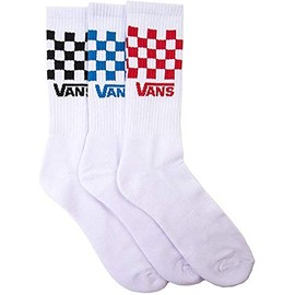 Vans Classic Crew Checkerboard Socks 3 Pack Men's , White, 6.5-9