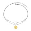 HOOHWE Anklet for Women Sterling Silver Sunflower Turtle Anchor Star