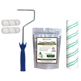 CoverTec Sealers Application Kit - Two 4 Inch, One 9 Inch Microfiber Rollers, 8oz CoverClean Surface Prep CT-50, One 12 Inch Mini Roller Frame