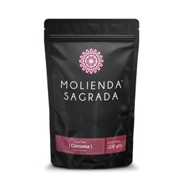 Molienda Sagrada Cúrcuma en Polvo / Raiz de Cúrcuma Pulverizada, Calidad Premium 100% Natural, Importada de la India, Super Alimento, Cúrcuma, 200 gramos