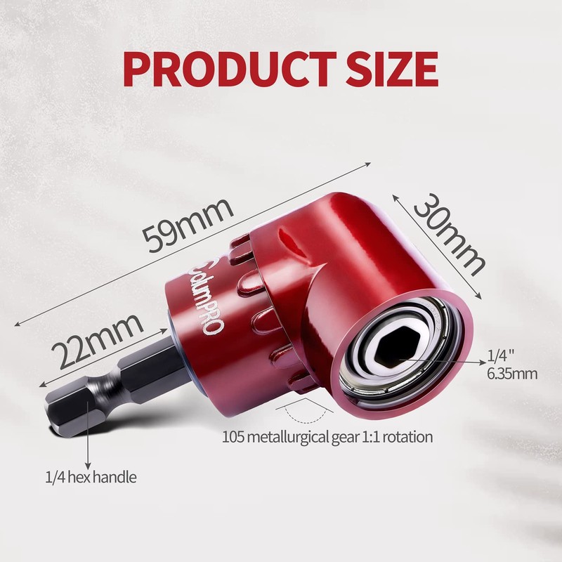 ColumPRO 2PCS 1/4 Inch 105 Degree Right Angle Driver dapter