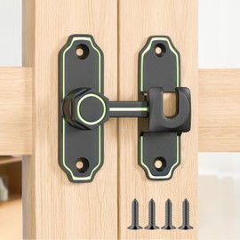 AILEWE Door Buckle, Fluorescent, Rotating, Gray, 90°/180°, Door Hasp Lock, Sliding Door Keys, Aftermarket Zinc Alloy, Door Lock Button, Sliding Door Lock, Auxiliary Lock, Inner Key, Security Measurement, Screws Included