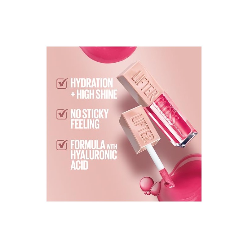 Maybelline Lifter Gloss Lip Gloss Makeup With Hyaluronic Acid, Hydrating,