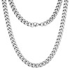 Silvadore 9mm Mens CHUNKY CUBAN Link Curb Chain Silver Necklace